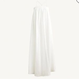 J. Crew White Cotton Halter Maxi